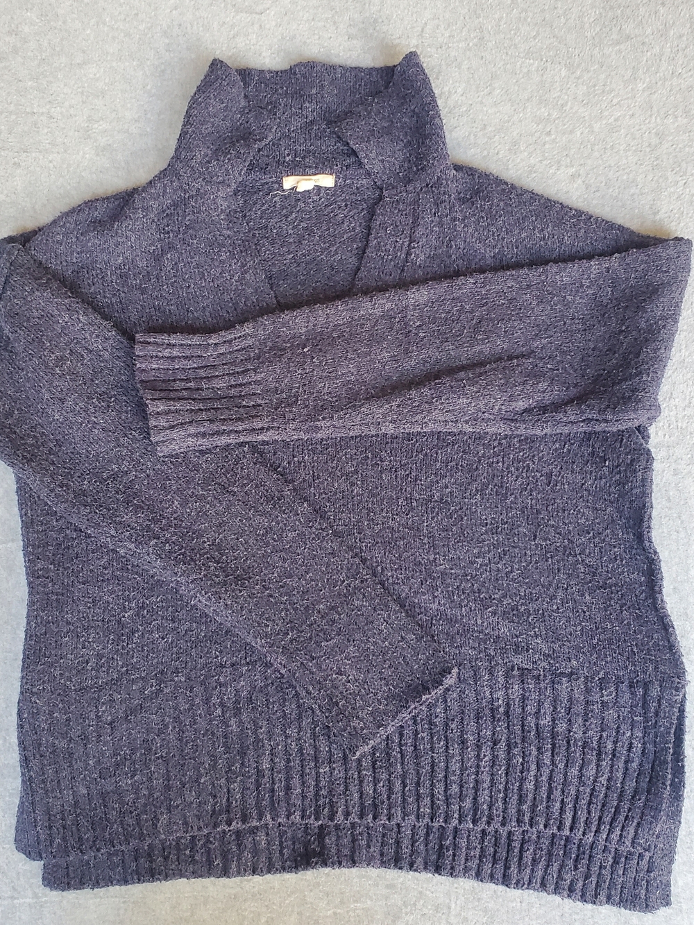 Madewell Heathered Deep Blue Knit Turtleneck Sweater